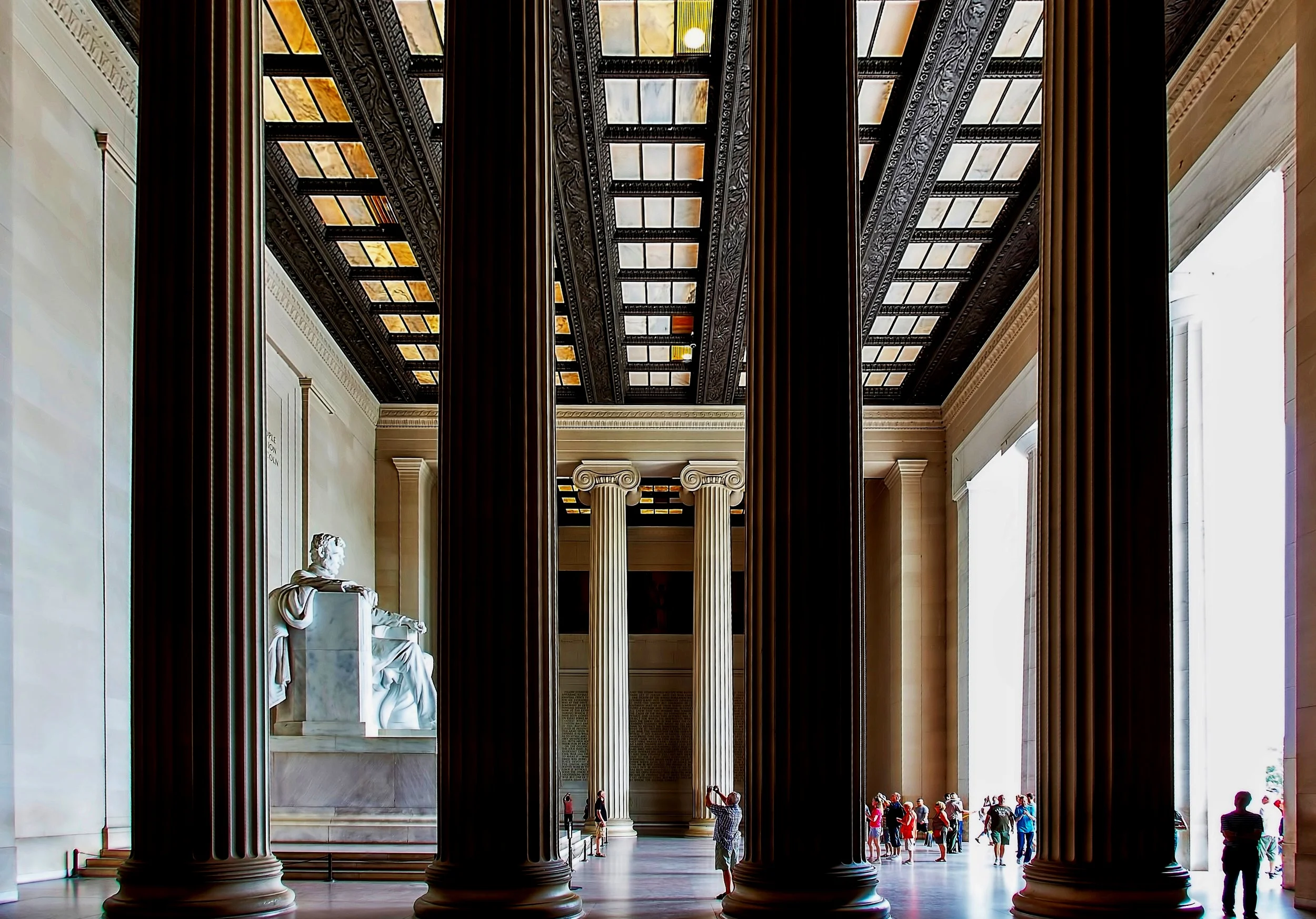 Lincoln Memorial interior with tall columns